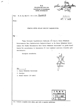 Kanun Tasarısının Metni - T&uuml;rkiye B&uuml;y&uuml;k Millet Meclisi