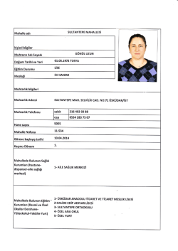 Mahalle adı Muhtarln Adl G&Ouml;N&Uuml;L UZUN EV HANlMl Muhtarlık