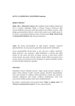 MUTLU Gayrimenkul hakkinda - mutlu yatırım proje ve gayrimenkul