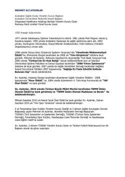 MEHMET ALİ AYDINLAR - Acıbadem &Uuml;niversitesi