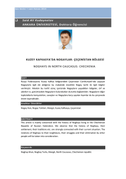 Said Ali Kudaynetov ANKARA &Uuml;NİVERSİTESİ, Doktora &Ouml;ğrencisi