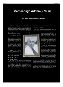 Dergi makalesini g&ouml;r&uuml;nt&uuml;le Şirketimizin kurucusu