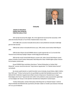 &Ouml;ZGE&Ccedil;MİŞ HASAN ALİ ARSLANALP YEMİNLİ MALİ M&Uuml;ŞAVİR