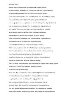 Katılımcı Listesi