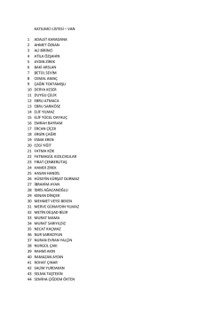 katılımcı listesi &ndash; van 1 adalet karadana 2 ahmet &ouml;zkan 3 ali birinci 4