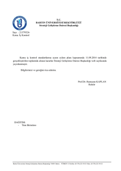 Kararlar - TC Bartın &Uuml;niversitesi Strateji Geliştirme Dairesi Başkanlığı