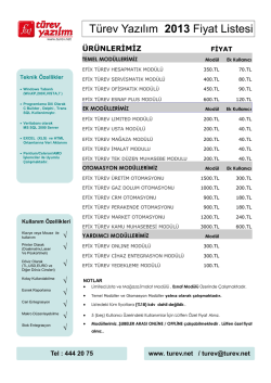 Fiyat Listesini bilgisayarınıza indirmek i&ccedil;in tıklayınız..