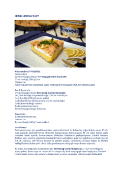 BEZELİ LİMONLU TART Malzemeler (6