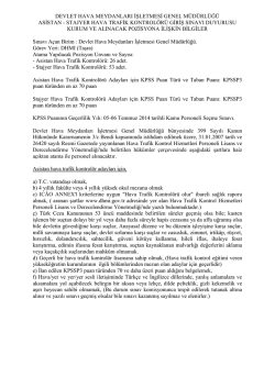 devlet hava meydanları işletmesi genel m&uuml;d&uuml;rl&uuml;ğ&uuml; asistan