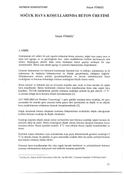 soĞUK HAVA KOŞULLARINDA BETON &Uuml;RETİMİ