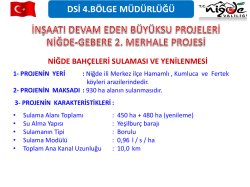 Niğde Bah&ccedil;eleri Sulaması ve Yenilenmesi