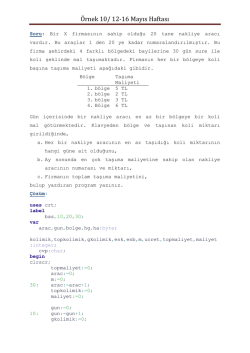 &Ouml;rnek 10/ 12-16 Mayıs Haftası