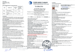 İmal Tarihi: - Sumi Agro Turkey