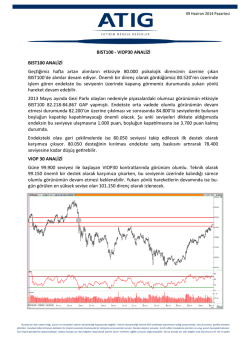BIST100 ANALİZİ Ge&ccedil;tiğimiz hafta artan alımların etkisiyle 80.000