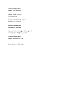 G&uuml;llerin solduğu zaman Ozaman biter zamanımız Yapacak