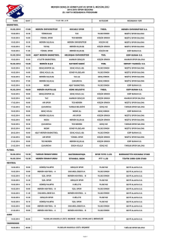 25. Hafta M&uuml;sabaka Programı - Mersin Gen&ccedil;lik Spor il M&uuml;d&uuml;rl&uuml;ğ&uuml;