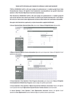iMAM HATİP oRTAoKuLLARı YABANCI DiL AĞıRLıKLı s.sıNıı