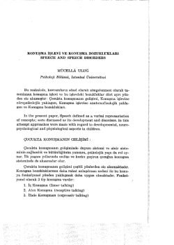 konuşma işlevi ve konuşma bozuklukları speech anı