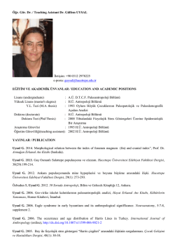 &Ouml;ğr. G&ouml;r. Dr. G&uuml;lfem UYSAL - Antropoloji B&ouml;l&uuml;m&uuml;