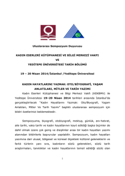 1 Uluslararası Sempozyum Duyurusu KADIN ESERLERİ