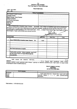 Teklif Mektubu ve Teknik Şartname