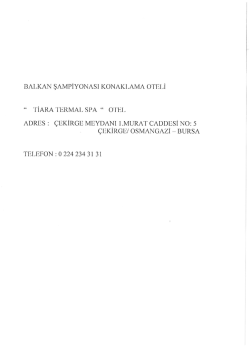 Balkan Şampiyonası Konaklama Bilgileri ve Antrenör