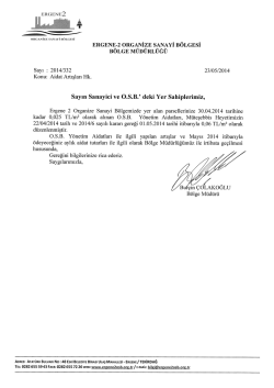 ergene 2 o.s.b. aidat artışları