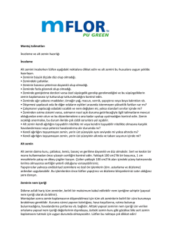 Montaj talimatları İnceleme ve alt zemin hazırlığı İnceleme