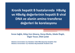Kronik hepatit B hastalarında HBsAg ve HBeAg değerlerinin hepatit