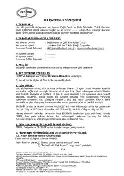 ALT İşvEReN LİK sözLEşMEsİ