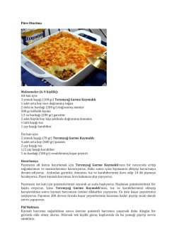 P&uuml;re Oturtma Malzemeler (6-9 kişilik): Alt katı i&ccedil;in: 3 yemek kaşığı