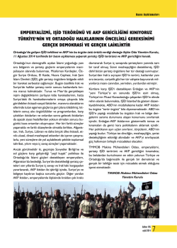 EMPERYALİZMİ, IŞİD TER&Ouml;R&Uuml;N&Uuml; VE AKP GERİCİLİĞİNİ