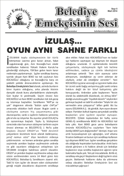 Belediye Emek&ccedil;isinin Sesi Sayı 5 İNDİR