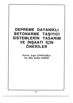 Depreme Dayanıklı Betonarme Taşıyıcı Sistemlerin Tasarım ve