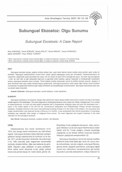 Subungual Ekzostoz: Olgu Sunumu