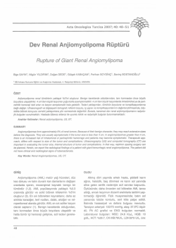 Dev Renal Anjiomyolipoma R&uuml;pt&uuml;r&uuml; Rupture of Giant