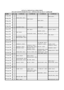 ANTALYA MURATPAŞA SPOR LİSESİ 2014