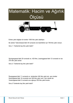 Matematik: Hacim ve Ağırlık &Ouml;l&ccedil;&uuml;s&uuml;