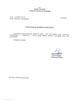 Sinop İli Aydınlatma Komisyonu 26.06.2014 tarihli kararı