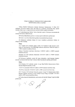 Denetim Kurulu Raporu - T&uuml;rkiye Bisiklet Federasyonu