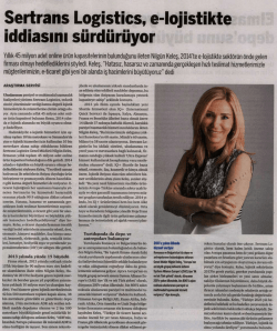 Sertrans Logistics, e-lojistikte iddiasını sürdürüyor