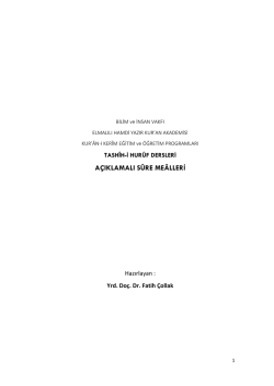 a&ccedil;ıklamalı s&ucirc;re me&acirc;lleri