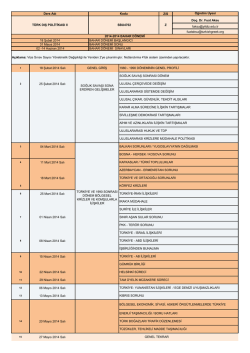 2013-2014 TDP II HAFTALIK DERS PLANI