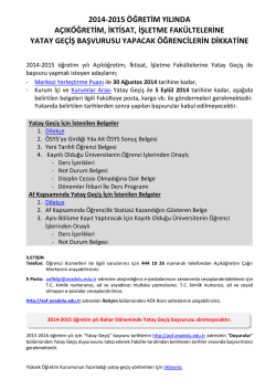 2014-2015 &ouml;ğretim yılında a&ccedil;ık&ouml;ğretim, iktisat, işletme fak&uuml;ltelerine