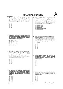 FİNANSAL Y&Ouml;NETİM - vize