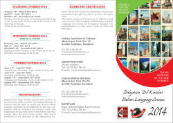 STANDARD COURSES 2014 - İstanbul İtalyan K&uuml;lt&uuml;r Merkezi