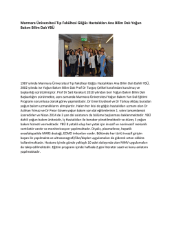 Marmara &Uuml;niversitesi Tıp Fak&uuml;ltesi G&ouml;ğ&uuml;s Hastalıkları Ana Bilim Dalı