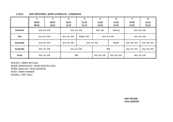 Anasınıfı 6 Yaş B Ders Programı