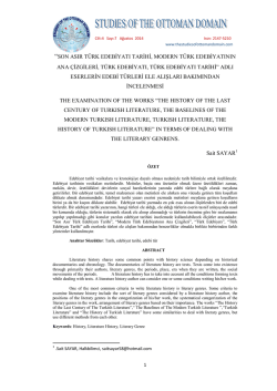 son asır t&uuml;rk edebiyatı tarihi, modern t&uuml;rk edebiyatının ana &ccedil;izgileri