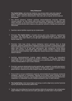 Satış S&ouml;zleşmesi The Capital Suites, web sitesinde listelenen veya